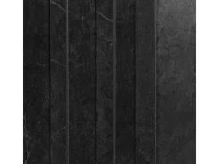Lareira a bioetanol de piso BELLINI em madeira com efeito mármore preto Fabricado na Itália L96 x D35 x H96
