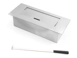 Lareira a bioetanol de piso Cambridge em madeira branca 110x37x102h