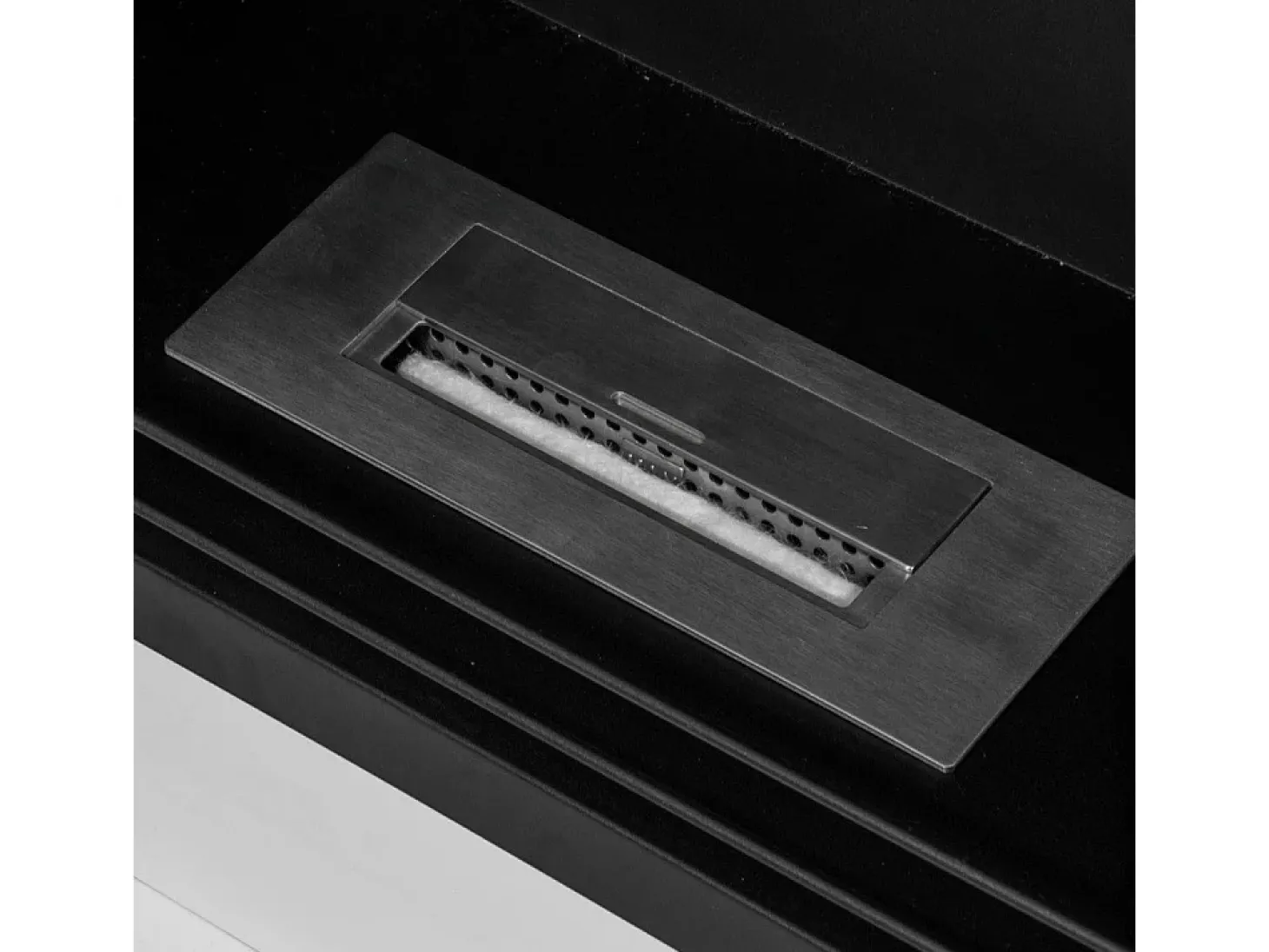 Lareira a bioetanol de piso Cambridge em madeira branca 110x37x102h