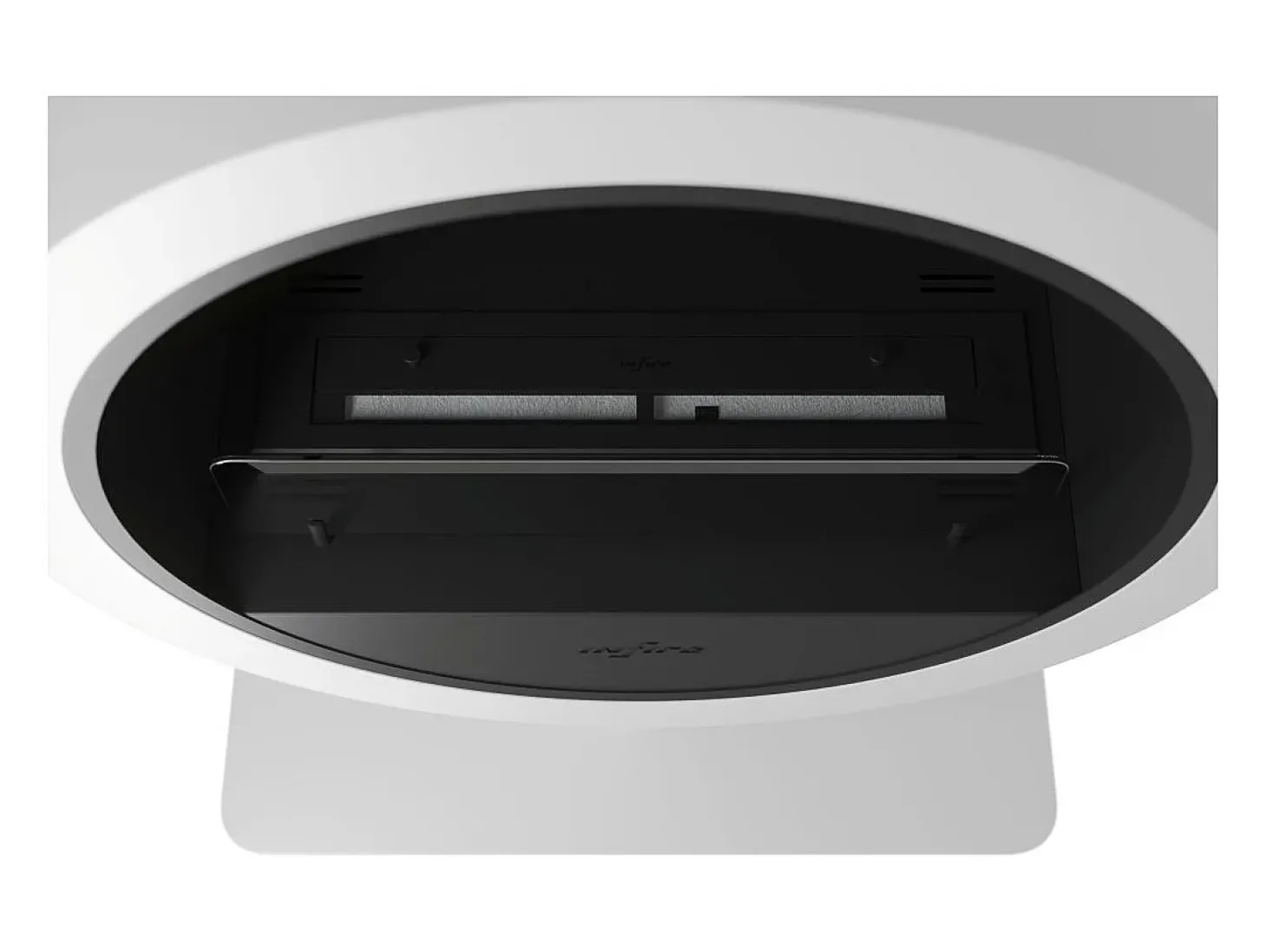 Lareira a bioetanol Incyclorcle Stand - Biolareira de piso com design redondo d.70cm branca