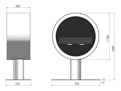 Lareira a bioetanol Incyclo Stand - Biolareira de piso com design redondo d.70cm