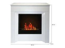 Lareira a bioetanol Kanlaon, Lareira ecológica, Lareira sem fumo, Aquecedor a etanol, Fabricado em Itália, 96x35 h96 cm, Branco