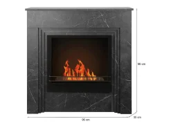 Lareira a bioetanol Kanlaon, Lareira ecológica, Lareira sem fumo, Aquecedor a etanol, Fabricado em Itália, 96x35 h96 cm, Preto