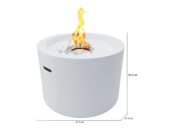 Lareira a bioetanol Kea, Lareira ecológica, Lareira sem fumo, Aquecedor a etanol, Fabricado em Itália, 48x48 h33 cm, Branco