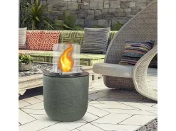 Lareira a bioetanol Kilauea, Lareira ecológica, Lareira sem fumo, Aquecedor a etanol, Fabricado em Itália, 35x35 h55 cm, Verde