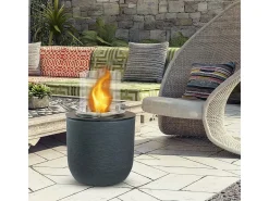 Lareira a bioetanol Kilauea, Lareira ecológica, Lareira sem fumo, Aquecedor a etanol, Fabricado em Itália, 35x35 h55 cm, Preto