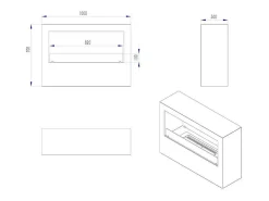 Lareira a bioetanol Llaima, Lareira ecológica, Lareira sem fumo, Aquecedor a etanol, Fabricado em Itália, 30x100 h70 cm, Branco