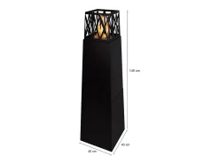 Lareira a bioetanol Loihi, Lareira ecológica, Lareira sem fumo, Aquecedor a etanol, Fabricado em Itália, 40x40 h146 cm, Preto
