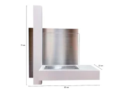 Lareira a bioetanol Sabancaya, Lareira ecológica, Lareira sem fumo, Aquecedor a etanol, Fabricado em Itália, 65x23 h75 cm, Branco