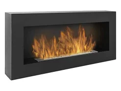 Lareira a bioetanol Sangay, Lareira ecológica, Lareira sem fumo, Aquecedor a etanol, Fabricado em Itália, 12x90 h40 cm, Preto