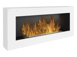 Lareira a bioetanol Sangay, Lareira ecológica, Lareira sem fumo, Aquecedor a etanol, Fabricado em Itália, 12x90 h40 cm, Branco