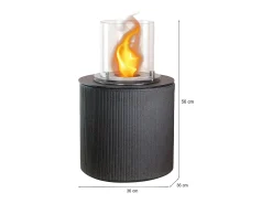 Lareira a bioetanol Vesúvio, Lareira ecológica, Lareira sem fumo, Aquecedor a etanol, Fabricado em Itália, 36x36 h56 cm, Preto