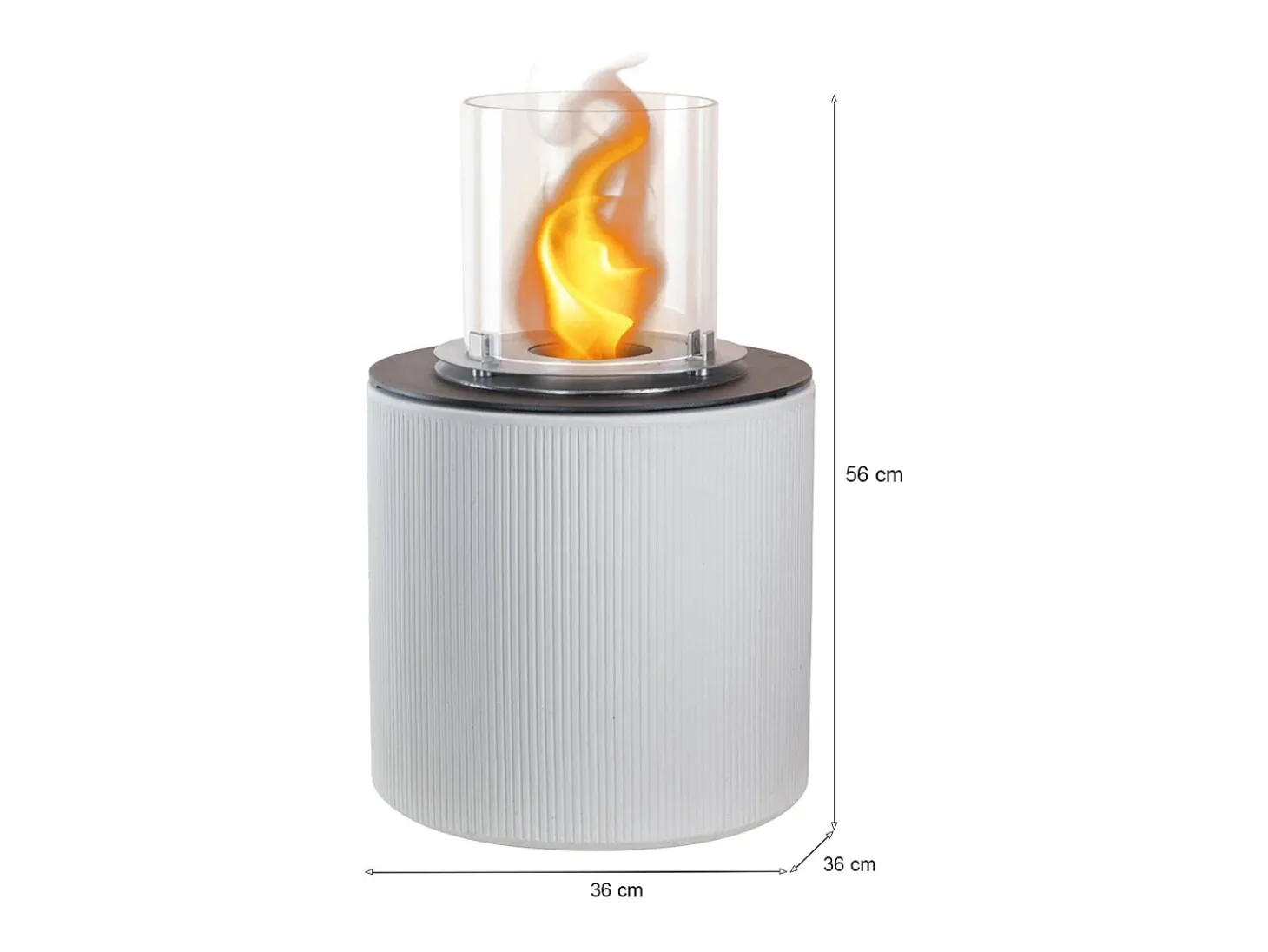 Lareira a bioetanol Vesúvio, Lareira ecológica, Lareira sem fumo, Aquecedor a etanol, Fabricado em Itália, 36x36 h56 cm, Branco