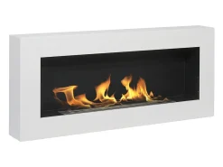 Lareira bioetanol de parede bio lareira Siena branca C 90 x P 12 x A40