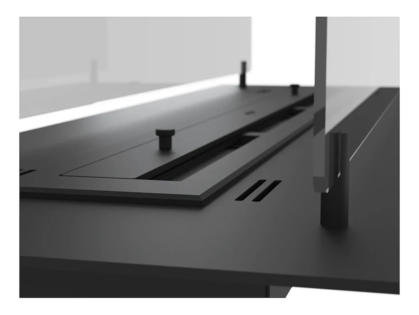 Lareira Bioetanol Embutida ou Independente Insert Black 1000 - Lareira Bioetanol Slim Black com Dois Painéis de Vidro, Tanque de 2L - 100cm