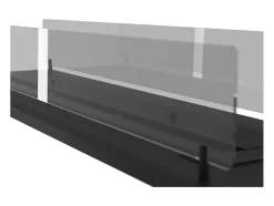 Lareira Bioetanol Embutida ou Independente Insert Black 1200 - Lareira Bioetanol Slim Preta com Dois Painéis de Vidro, Tanque de 3L - 120cm