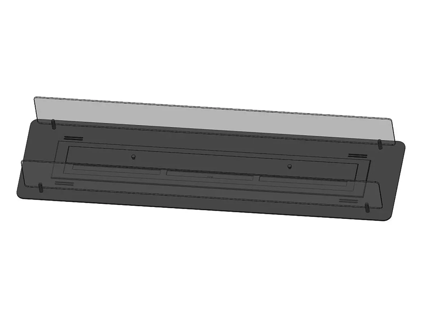 Lareira Bioetanol Embutida ou Independente Insert Black 1200 - Lareira Bioetanol Slim Preta com Dois Painéis de Vidro, Tanque de 3L - 120cm