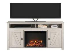 Lareira com 2 portas de aglomerado branco
