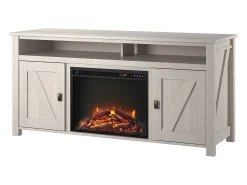 Lareira com 2 portas de aglomerado branco