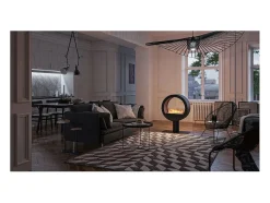 Lareira de bancada a bioetanol Incyrcle Stand de 2 lados - Biolareira de design redondo com fachada dupla d.70cm