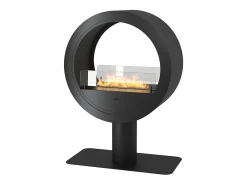 Lareira de bancada a bioetanol Incyrcle Stand de 2 lados - Biolareira de design redondo com fachada dupla d.70cm