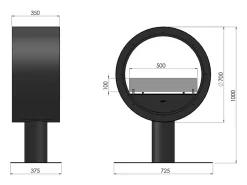 Lareira de bancada Incyrcle Stand 2 lados a bioetanol - Biolareira de design redondo com fachada dupla d.70cm branca