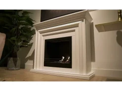 Lareira de canto a bioetanol piso de canto biolareira FORD Branco L110 x D63 x H102