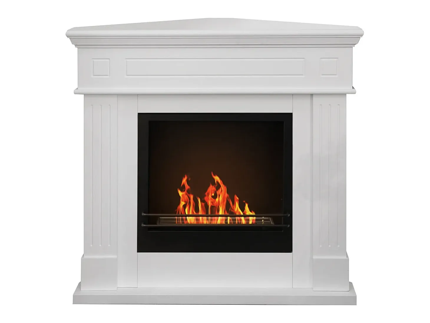 Lareira de canto a bioetanol piso de canto biolareira FORD Branco L110 x D63 x H102