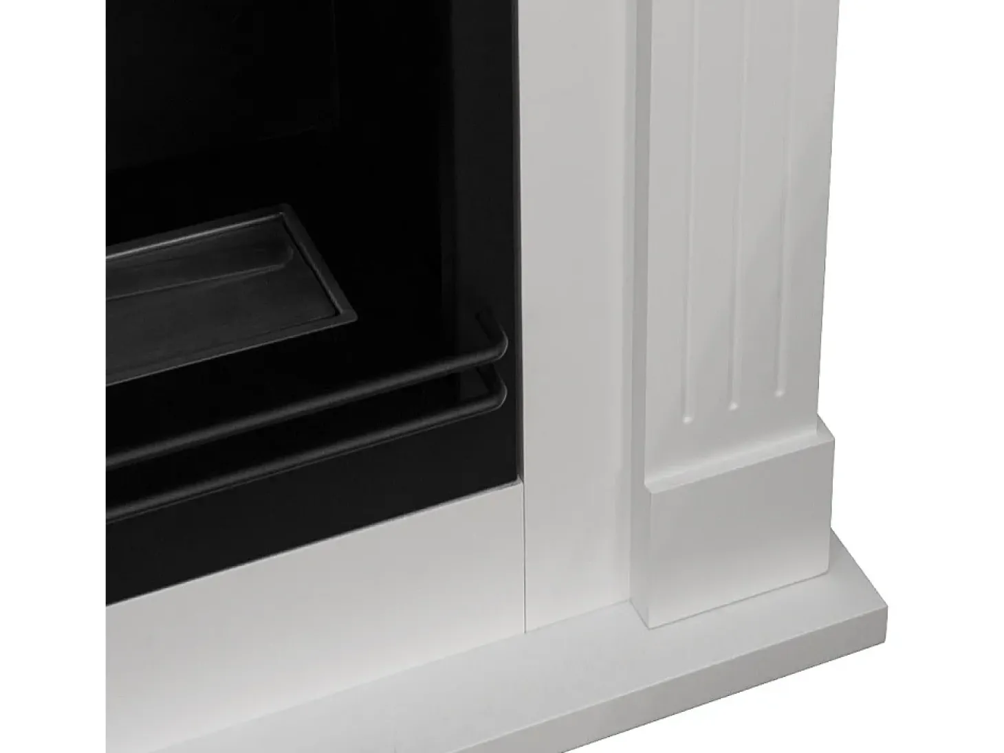 Lareira de canto a bioetanol piso de canto biolareira FORD Branco L110 x D63 x H102