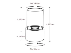 Lareira de mesa a bioetanol MARSIGLIA Gold, D16 x A27, para uso interno e externo.