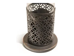 Lareira de mesa TOLOSA Black Gold a bioetanol, dimensões D20 x A49,5, para uso interno e externo.