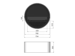 Lareira de parede a bioetanol Incyclorcle - Lareira bioetanol de design redondo para pendurar na parede d.72cm Branca