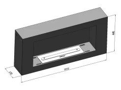 Lareira de parede a bioetanol BlackBox 910 SimpleFire com vidro