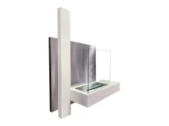 Lareira de parede a bioetanol VIENNA Branco L65 x H75 x D23