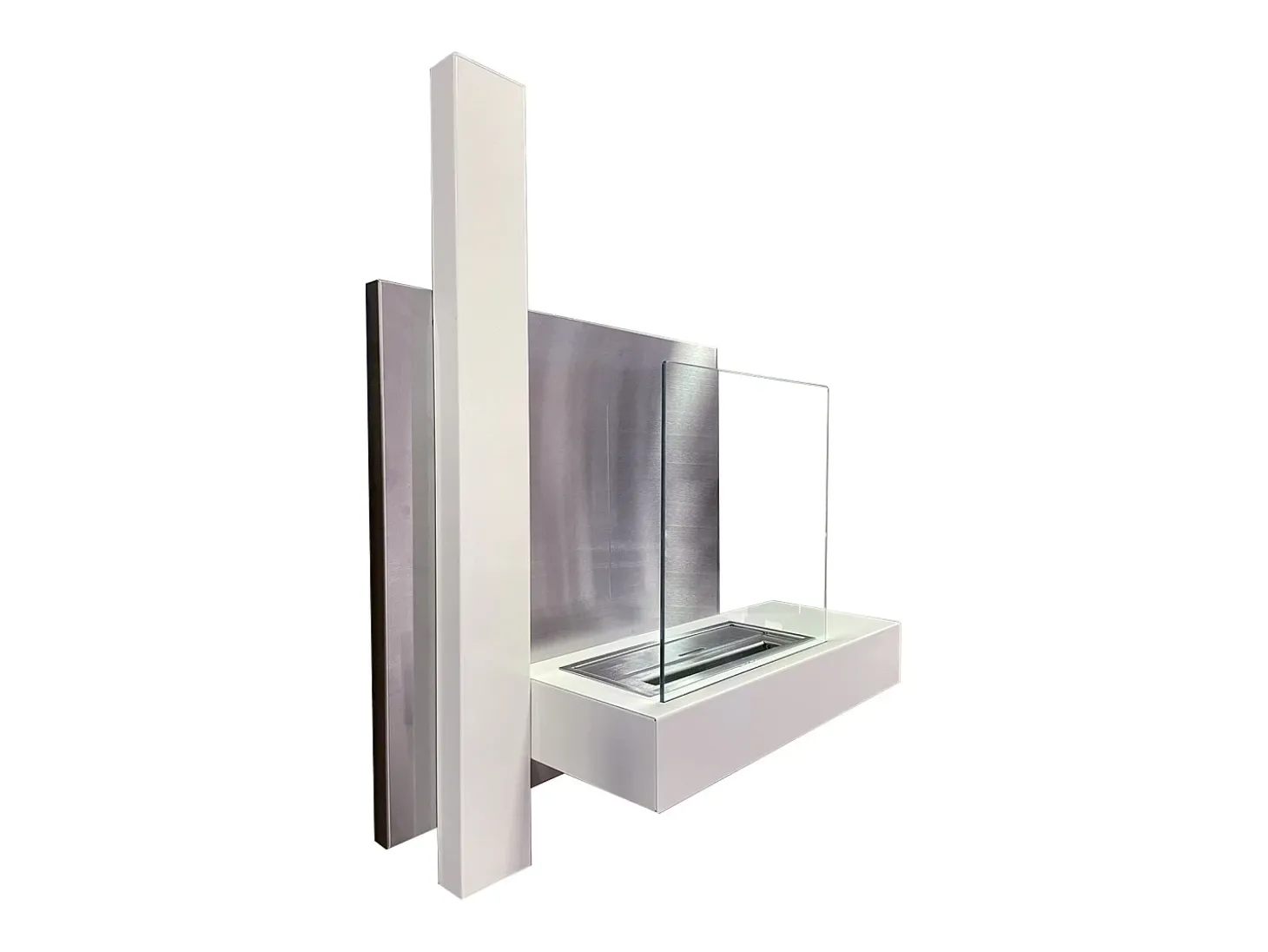 Lareira de parede a bioetanol VIENNA Branco L65 x H75 x D23