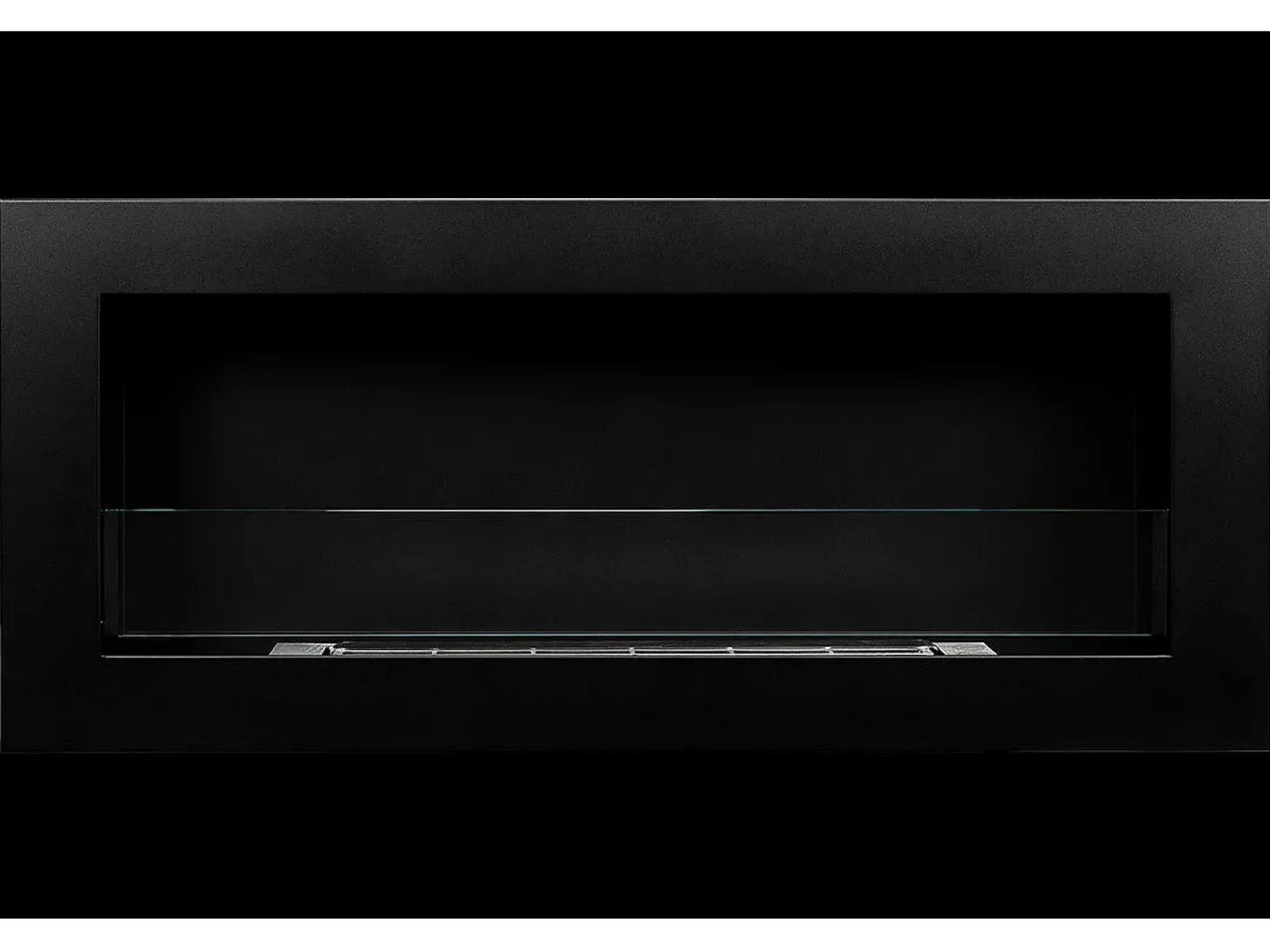 Lareira de parede ou embutida a bioetanol Livorno Nero L 90 x D 12 x H 40 com vidro
