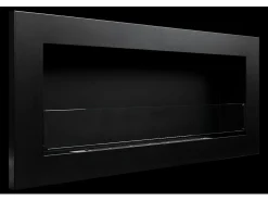 Lareira de parede ou embutida a bioetanol Livorno Nero L 90 x D 12 x H 40 com vidro