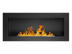 Lareira de parede ou embutida a bioetanol Lucca Nero L 90 x D 12 x H 40