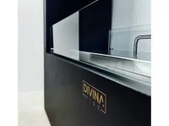 Lareira de piso a bioetanol para interior e exterior Giotto S Preto 100x30x70