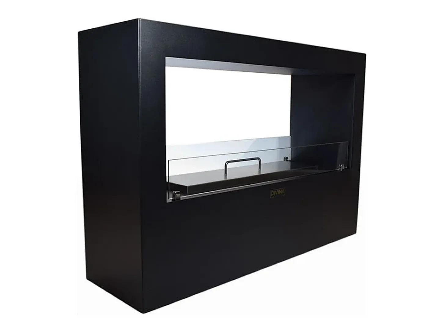Lareira de piso a bioetanol para interior e exterior Giotto S Preto 100x30x70