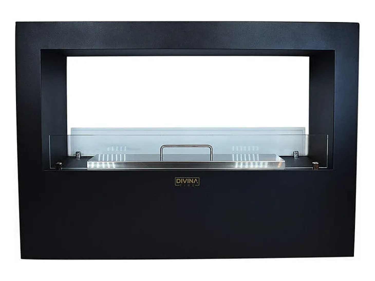 Lareira de piso a bioetanol para interior e exterior Giotto S Preto 100x30x70