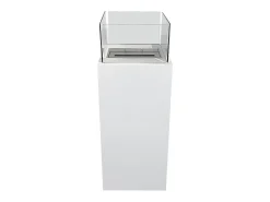 Lareira de piso a bioetanol para interior e exterior Ischia Branco 40x40x115