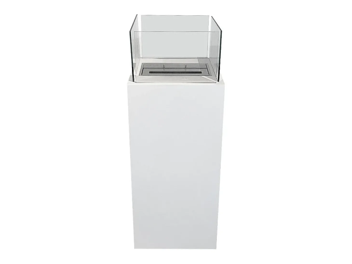 Lareira de piso a bioetanol para interior e exterior Ischia Branco 40x40x115