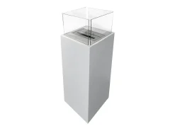 Lareira de piso a bioetanol para interior e exterior Ischia Branco 40x40x115