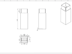 Lareira de piso a bioetanol para interior e exterior Ischia Branco 40x40x115