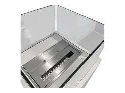 Lareira de piso a bioetanol para interior e exterior Ischia Branco 40x40x115