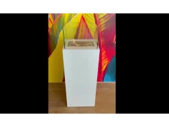 Lareira de piso a bioetanol para interior e exterior Ischia Branco 40x40x115