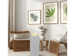 Lareira de piso a bioetanol para interior e exterior Ischia Branco 40x40x115