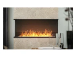 Lareira Design Integrada a Bioetanol C1200 V.2 com Vidro Aberto em 3 Lados Queimador de 3 Litros