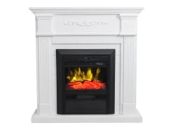 Lareira eléctrica de chão - Com cornija - C98 x P26 x A100,8 cm - Branco - OTEMANU